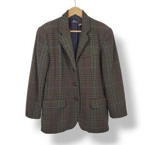 Vintage 80s Liz Claiborne Liz Sport Wool Tweed Academia Blazer Jacket Size 6P